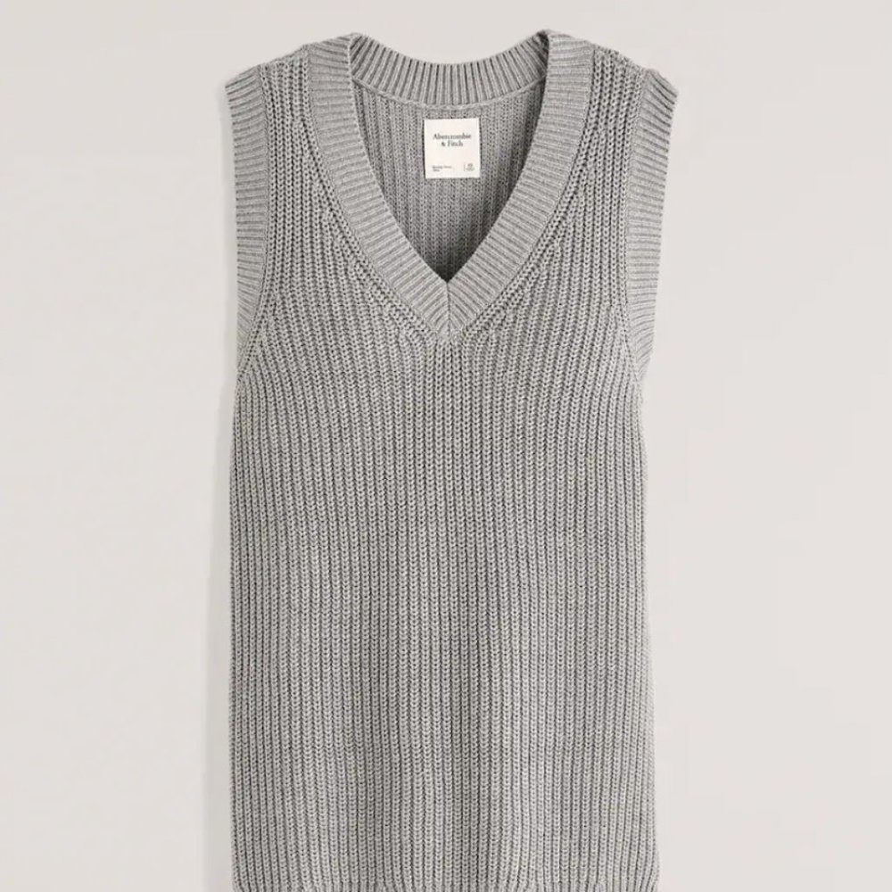 Abercrombie & Fitch Sweater Vest Mini Dress - Gray